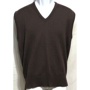 Vintage w/Tags Sears sweater vest XL brown V-neck Soft Knit Preppy academia